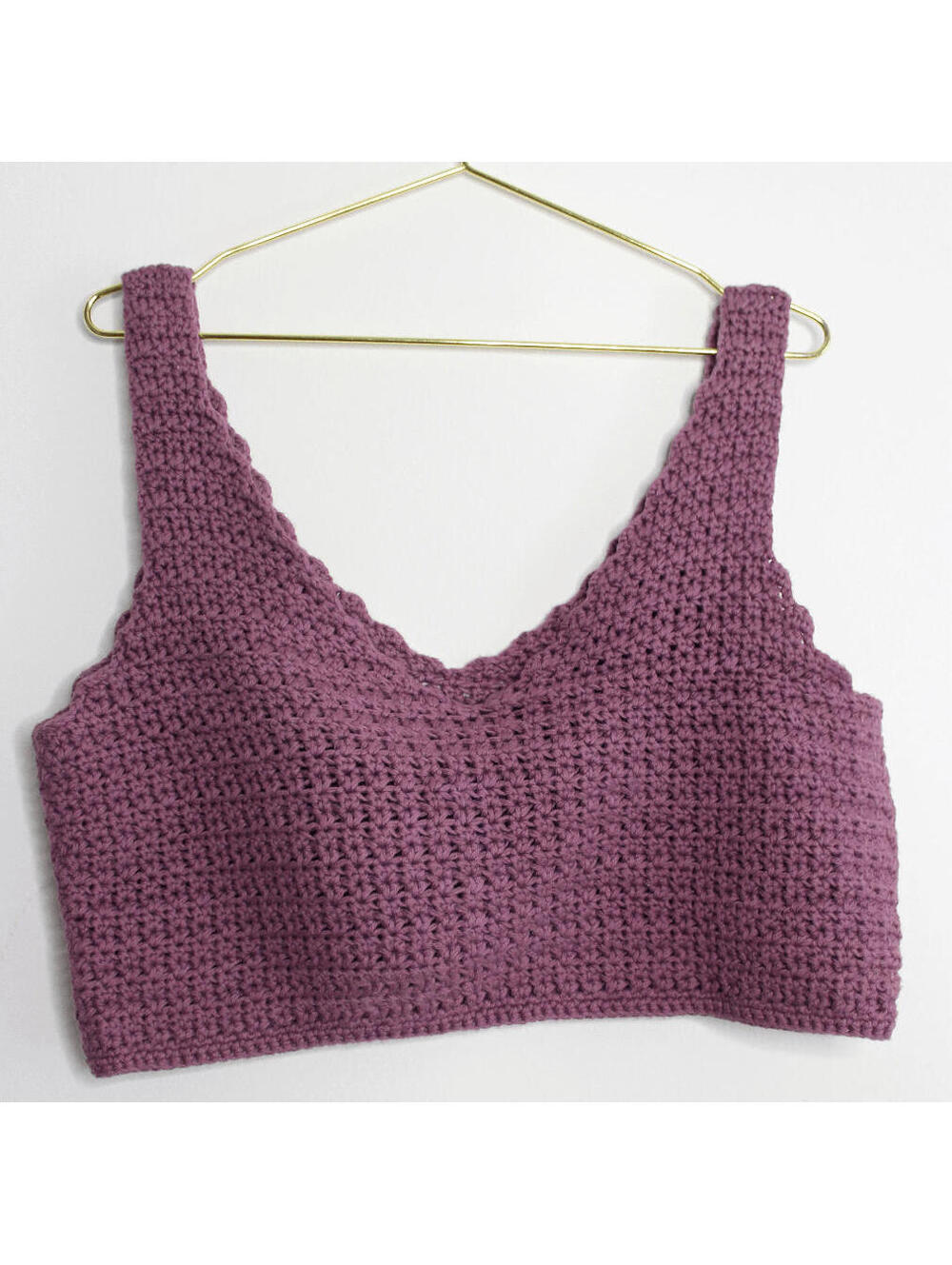 Handmade Purple Crochet Crop Top - 2XL